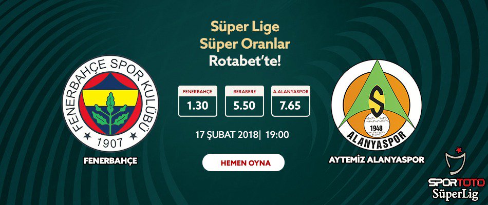 rotabet's tweet photo. Fernandao'lu, Valbuena'lı Fenerbahçe ile Alanyaspor karşılaşıyor en yüksek oranlar https://t.co/WtTWqVGs3M'da hemen oyna #Fenerinmacivar #Alanyaspor https://t.co/b61CxeWOEc