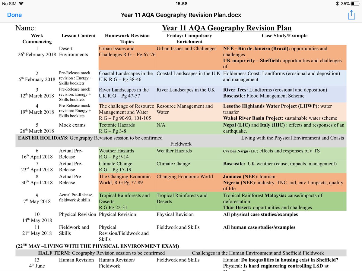 OACRevision's tweet photo. Y11, don.t forget to keep up with your Geography revision - #letsgetrevising @OutwoodCity https://t.co/Fi6gfNw9zm