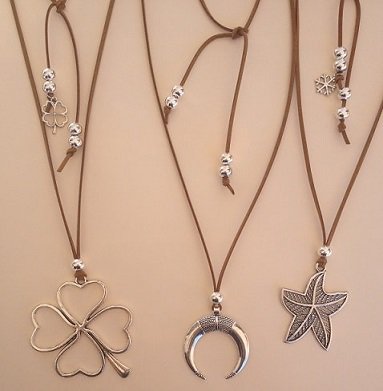 Yucamar's tweet photo. Suede long necklaces (lenght adjustable) with metal parts. https://t.co/doYntmsksT