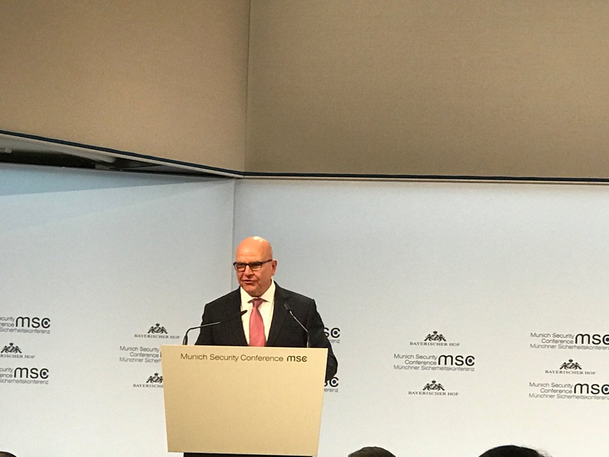 H.R. Mcmaster: to me Germany is like coming home. We cherish rule of law.  #MSC2018 #Munich #Security #progress #