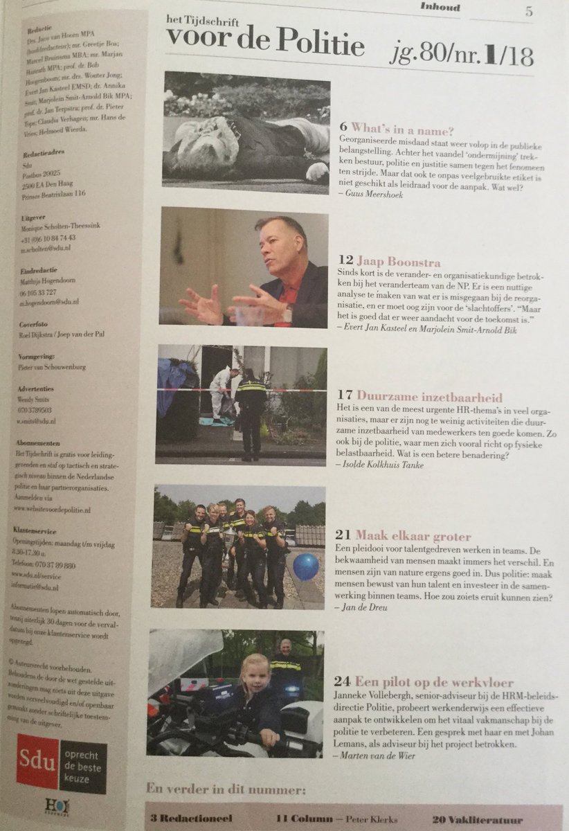 jacovanhoorn's tweet photo. Het #TvdP is er weer. Met @jaapboonstra over positieve veranderingen bij de politie, en verder over het benutten van talenten, duurzame inzetbaarheid, vitaliteit en vakmanschap. Daarnaast over anders te kijken naar zowel ondermijning als corruptie. #veelleesplezier https://t.co/GOLJJu7UvN