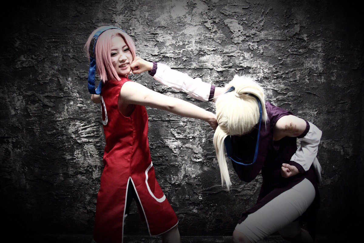 はち卍 動画上がった Twitterren コスプレ Naruto 中忍試験第三試合予選 4回戦目 春野サクラ Vs 山中いの