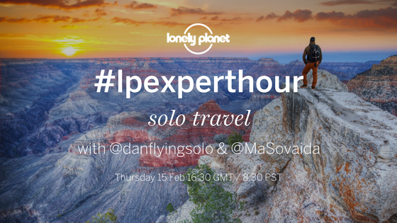 lonelyplanet's tweet photo. If you missed our solo travel #lpexperthour with @danflyingsolo and @MaSovaida, never fear - here's the highlights! https://t.co/lHLzRYb4Rh #goingsolo https://t.co/HjuFNZbEO5