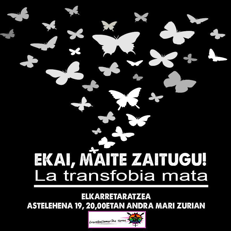 m8gasteiz's tweet photo. ADI! ASTELEHENEAN ELKARRETARATZEA! TRANSFOBIAK ERAILTZEN DU! https://t.co/zmcynZZguD