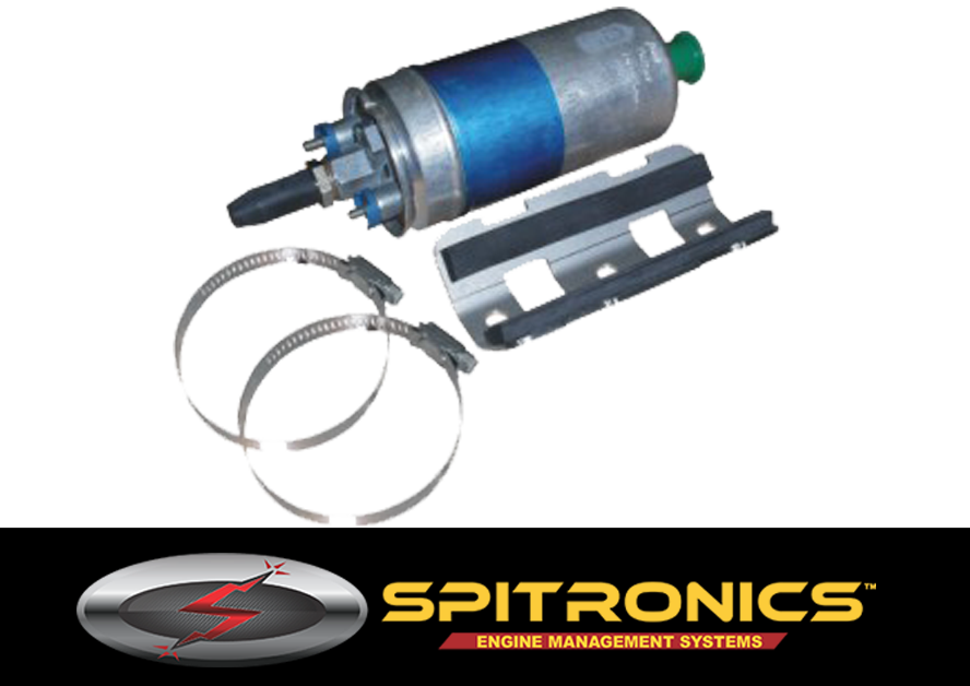 160 litre per hour, 6 bar external fuel pump with a one-way valve. Accessories to maximize your Spitronics installation.
Speak to one of our local independant wholesalers for more information.

#Spitronics #FuelPump #MaximizePerformance #AutoParts #EngineManagement