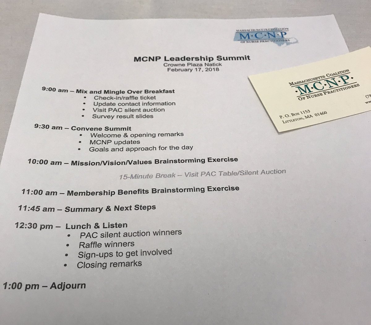 awkilcoyne's tweet photo. Getting ready for @MCNPtweets leadership summit! https://t.co/EJ51AtxVmF