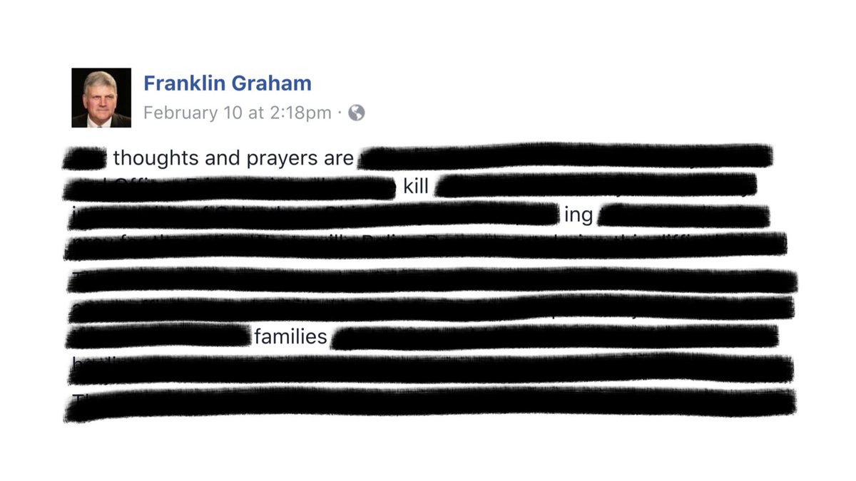 RedactedGraham's tweet photo. thoughts and prayers are killing families https://t.co/3o2W74WLV5