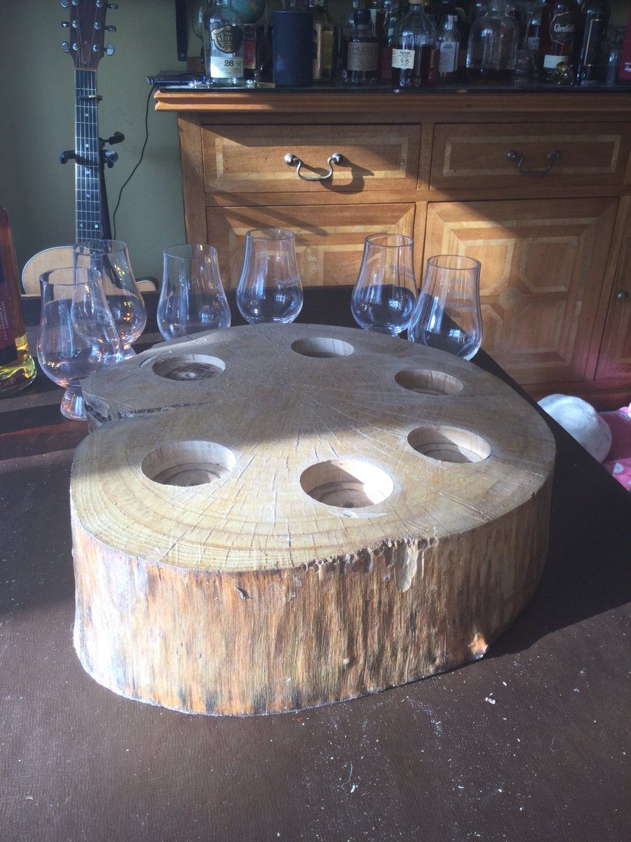 whiskyrepublic's tweet image. Reasonably pleased with this first attempt. Learned a few things to take into next project (I need a more powerful drill press &amp;amp; higher quality forstner bit!). #offcuts