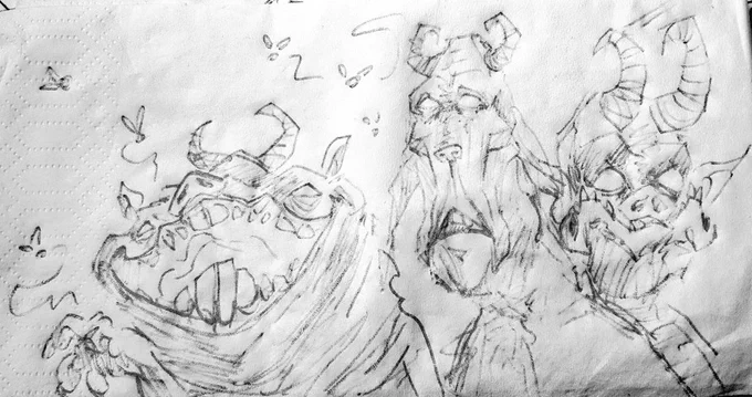Restaurant napkin doodles 
