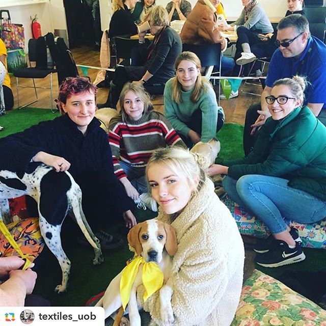 It’s a dog’s life studying textiles. #GPRepost,#reposter,#notetag @textiles_uob via @RepostApp ======> @textiles_uob:We've had de-stressing day on our campus.  First year Textiles were first in the queue!
.
.
#destressing #relaxedstudents #timeout #texti… ift.tt/2sAFEoz