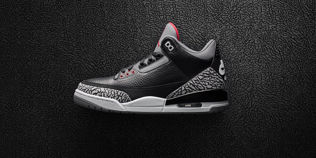 Jumpman23 Air Jordan 3 'Black Cement 