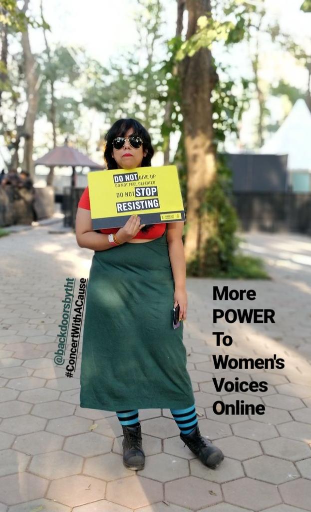AIIndia's tweet image. At @backdoorsbytht we're inviting everyone to show their solidarity to women's voices online.

Online violence against women is a problem that must be addressed.

Take this injustice personally.

#concertwithacause
#AmnestyAction