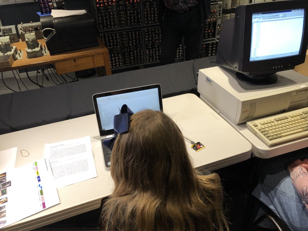 davejavupride's tweet photo. Youngest competitor takes on the #Granddigital challenge @tnmoc - With her #bbcmicrobit program romping into the lead! https://t.co/lWNWHMdGbB