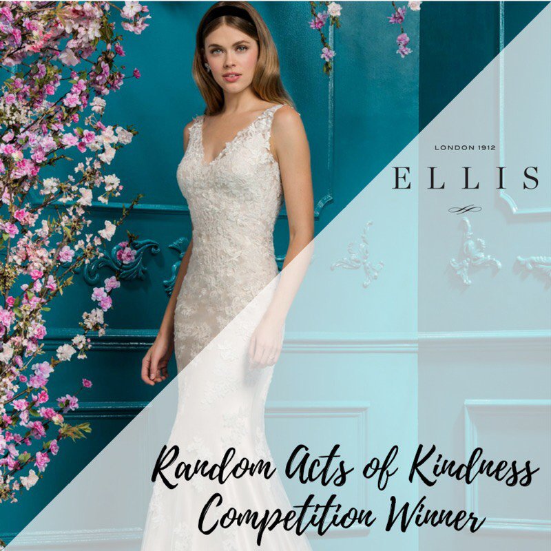 ellisbridals's tweet photo. Congratulations to the winner of our Random Acts of Kindness Day competition Zoe-Laura Finch who has won beautiful Style 12285! #RandomActsOfKindness #RAK #Wedding #WeddingDay #Bride https://t.co/JI4Ybq2wOi