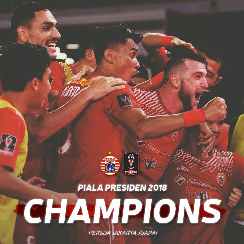 Persija_Jkt's tweet photo. CHAMPIONS OF INDONESIA PRESIDEN CUP 2018!

Welcome to Kandang Macan 🐯

#PersijaDay #PersijaJakartaJuara #PialaPesiden2018 https://t.co/4s4xoszHJs