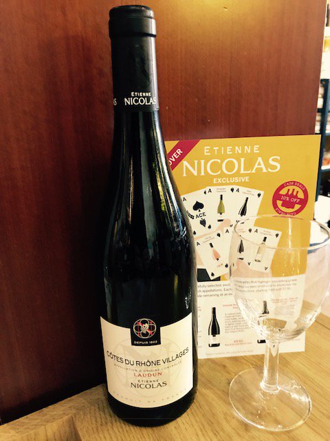 NicolasKCS's tweet photo. On tasting this weekend: Dark brick colour with a nose that needs time to open up, revealing notes of grilled spices, thyme, laurel, leather
and even juniper. Good balance and a medium body. #discover #rhonewine @NicolasKCS https://t.co/7GGc3deYcD