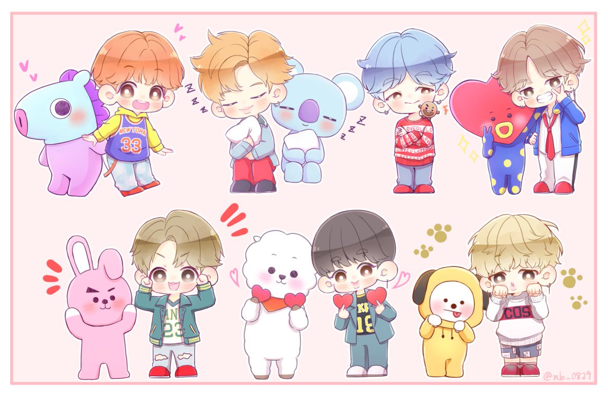 なる。(나츠미) on Twitter: "BT21×BTS!! #btsfanart #BT21 #BTS…
