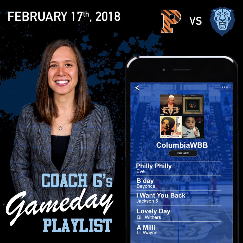 CULionsWBB's tweet photo. Coach from Philly throwin it down with the number one track “Philly Philly”! 😝 Check out what gets Coach @mgriffith12 in the zone before game time! Tune in for our Play4Kay game vs Princeton at 4 pm!💗 #CUBeats🎧 https://t.co/Bb3eKMao0I