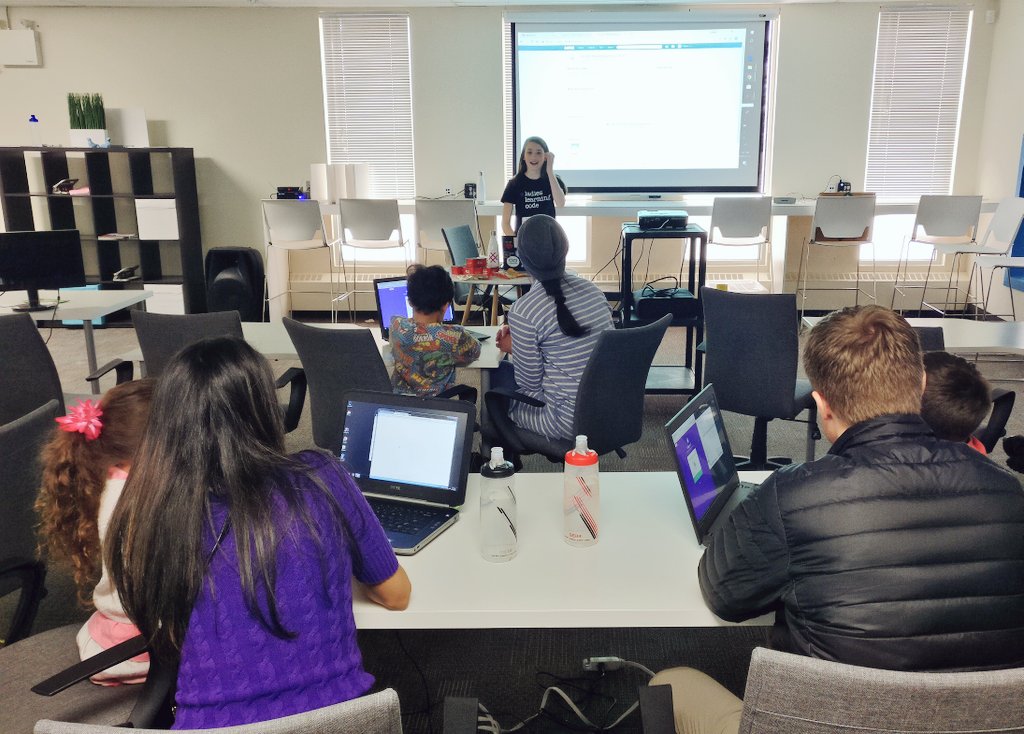 learningcodeyyc's tweet image. Game making with @makeymakey starts right now w/ our incredible instructor Lauren @robotsrfun2 in today's #kidslearningcode workshop! #yyc #codetimegotime #STEM #STEAM