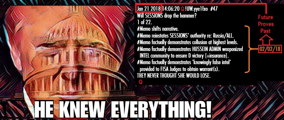 randomwavefunct's tweet image. #QAnon told about 10 days in advance about the #FISAMemo and implications