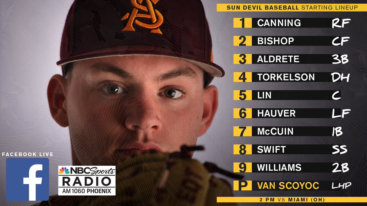 ASU_Baseball's tweet photo. ⚾️ Here is your Opening Day Lineup ⚾️ https://t.co/EzrumurvKA