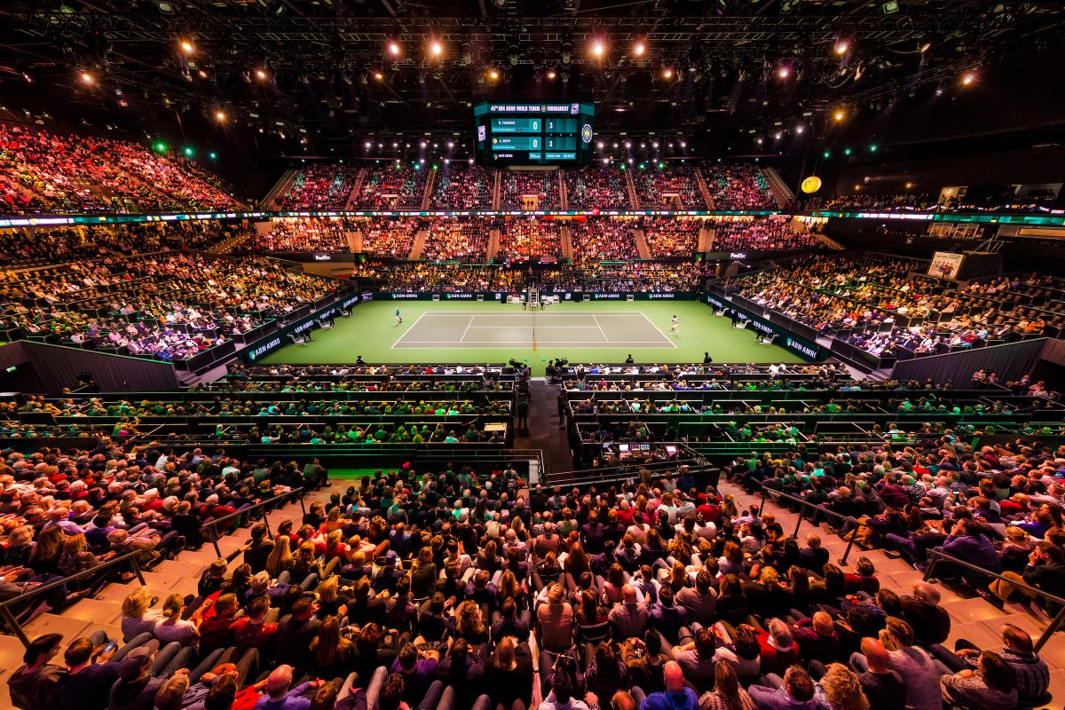 abnamroopen's tweet photo. RF 🇨🇭playing = packed stadium 🏟️

#abnamrowtt https://t.co/qTSYfTIxp1