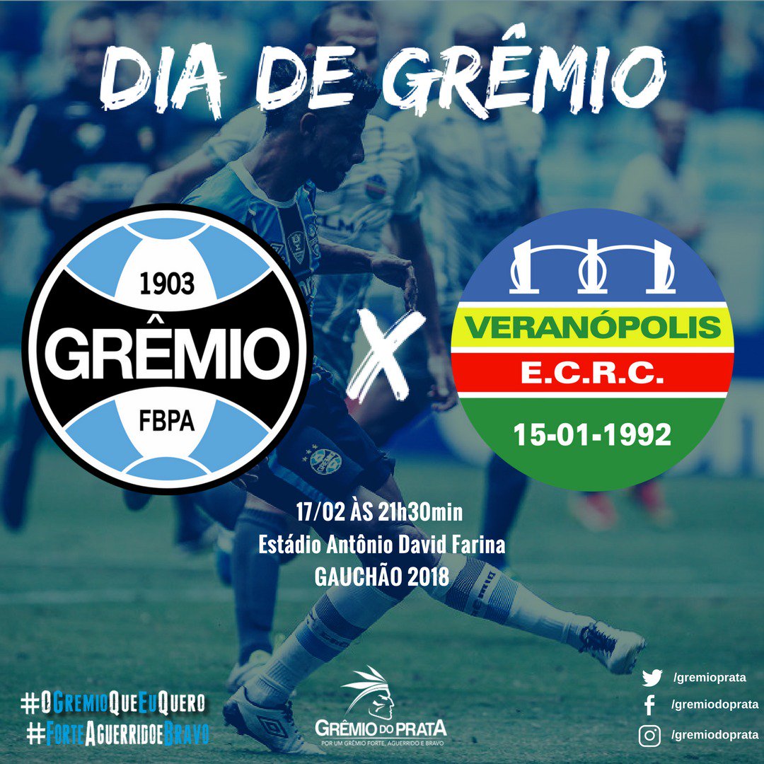 gremioprata's tweet photo. #DiaDeGrêmio!! Dia do @Gremio 🇧🇼 enfrentar o @VeranopolisECRC em busca de mais uma vitória pelo gauchão! #ForteAguerridoeBravo #oGrêmioQueEuQuero https://t.co/fa79yvS6jH