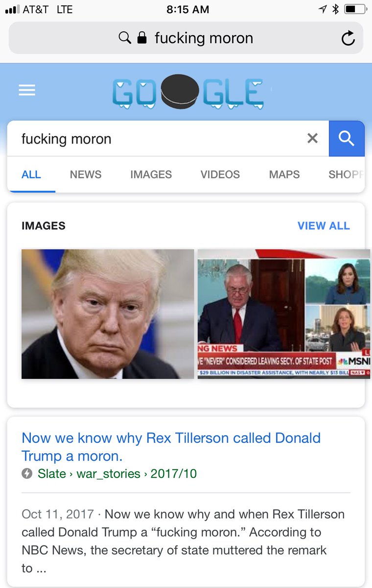 DerekDurka's tweet photo. Lol @ the results when you google “fucking moron” https://t.co/cTt8SfuyVz