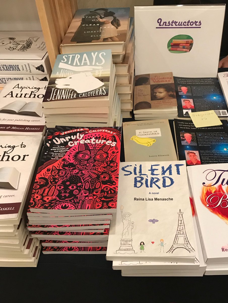 jencaloyeras's tweet photo. Recently spotted at the conference bookstore. #strays #unrulycreatures #SCwriters #writing #conference #sandiego #amwriting #amlearning https://t.co/QJQr2VDCxC
