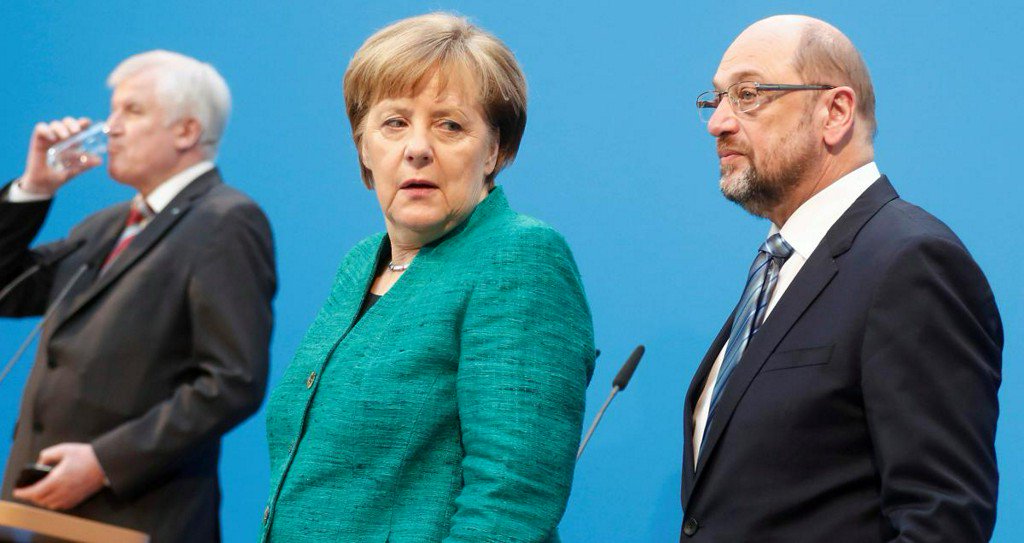 Reuters's tweet photo. As support falls, German SPD sees 'no Plan B' to Merkel coalition https://t.co/SoBh0wO9Ot https://t.co/dZEQA3fCoy
