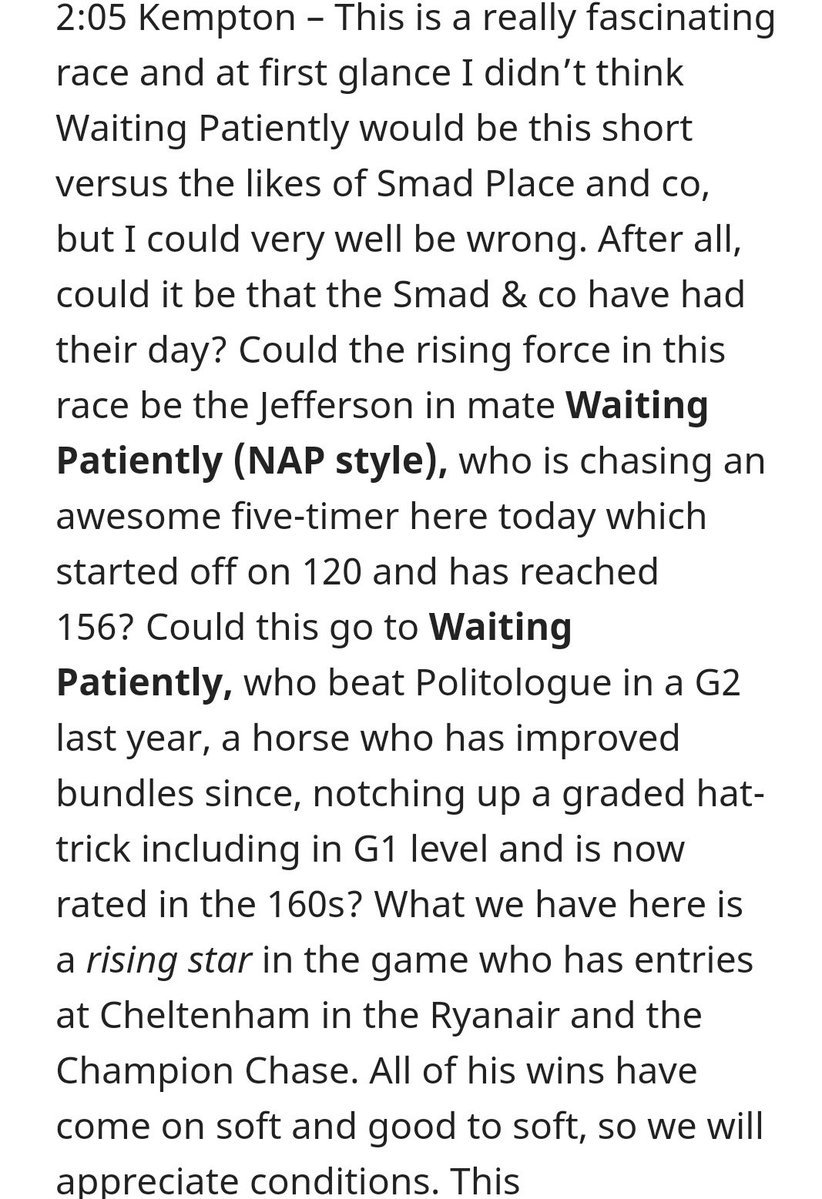ThePuntersPal1's tweet photo. Some big #Booms seen at HQ today - #TPP more than earning his fee this week, at one point #6napsinarow & today ELGIN, at a MASSIVE price IMO, bolts up. WAITING PATIENTLY, our LTO MEGA & todays NAP, also steals the show.
TPP - #SelectiveSaturdays - the recipe is a secret....๐๐ค https://t.co/D0ExzWwsbz