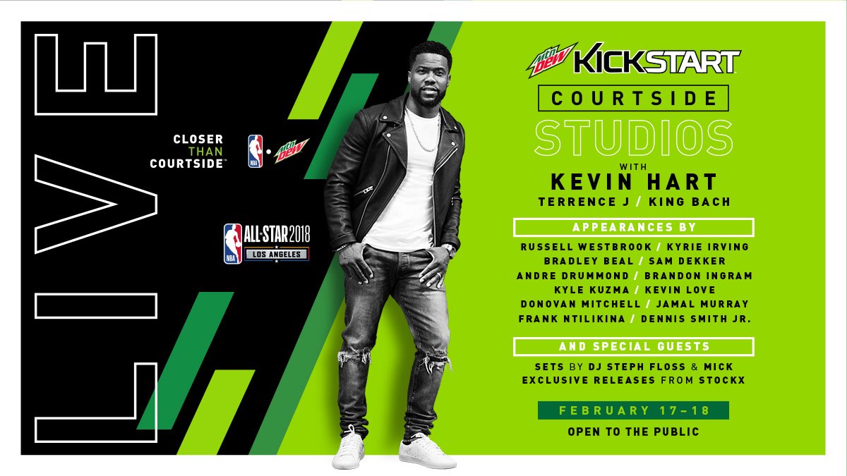 RT @kevinlove: LA! I’ll be at @mountaindew’s Courtside Studios today! Come through to the corner of Pico and Figueroa at 145p to catch all the action! #DEWxNBA #mtndewkickstart #NBAAllStar #MTNDEWKickstart