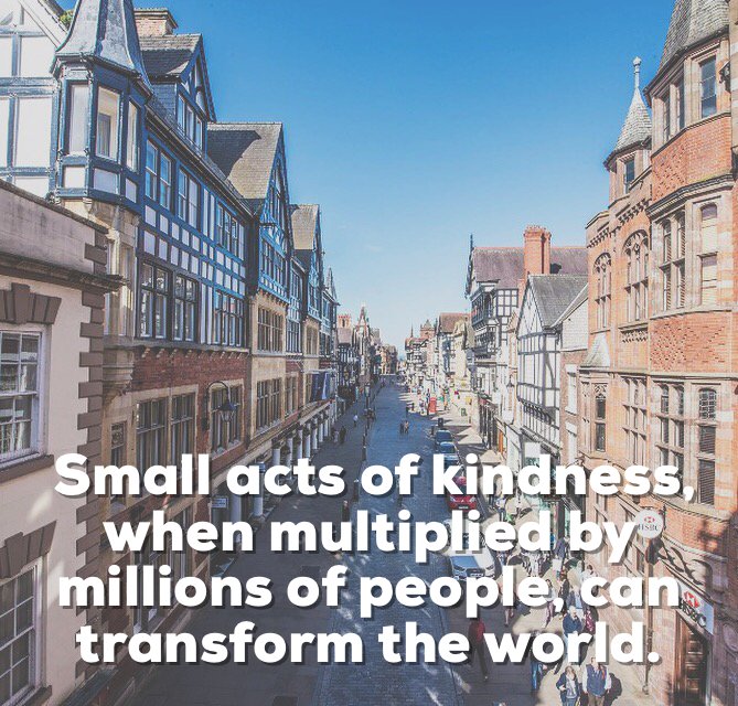 ChesterBID's tweet photo. On behalf of all the businesses who represent @CH1Chester we would like to wish you a happy #RandomActofKindnessDay We're a friendly bunch, we think its #Cool2BKind and we look forward to welcoming you to #Chester city centre soon. #ChesterKindnessCrew #RAKDayChester #RAKDay https://t.co/cZth1beChi