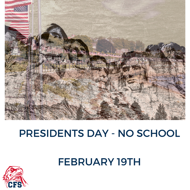 CFS_Eagles's tweet photo. Presidents Day - No School #cfseagles https://t.co/zDaUHrwI1G