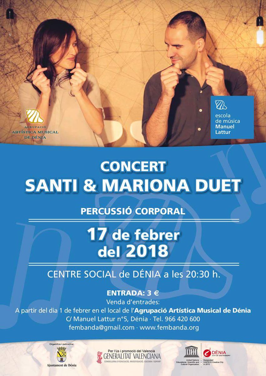 Avui a les 20.30h actuem al Centre Social de Dènia! #bodypercussion #percussiocorporal