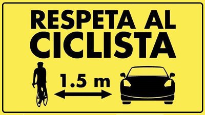 ¡¡Precaución conductor!!
Respeta la distancia de seguridad con los ciclistas.
Y modera la velocidad.
#PorSuVida