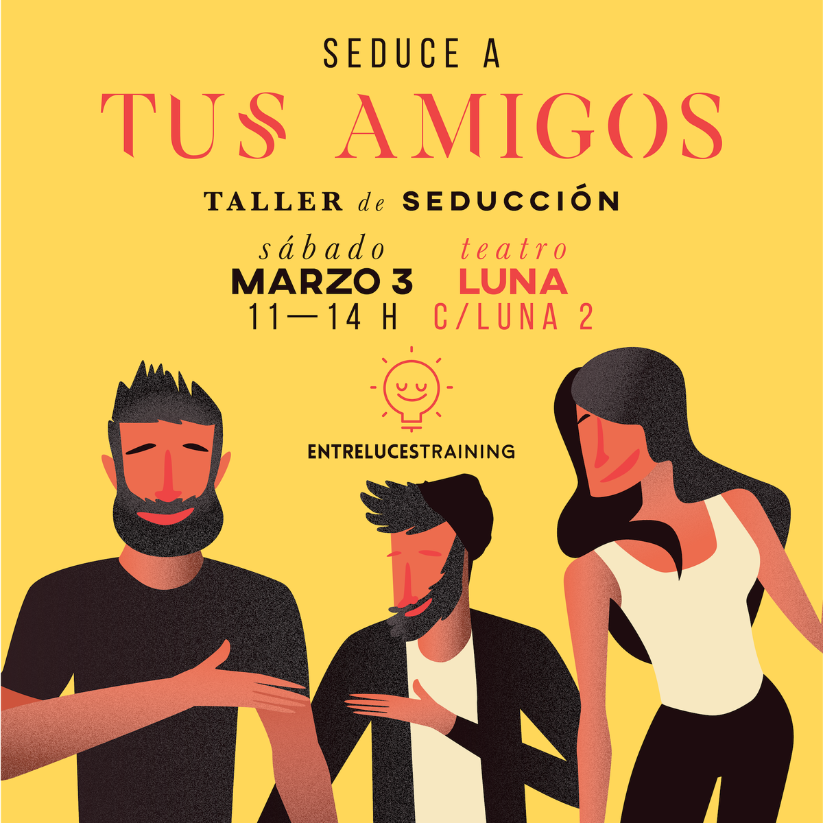 entrelucescom's tweet photo. Cambia de estrategia XVino, Xflores, Xchampagne, XBMW.A los amigos no se los compra, se los seduce. Sábado 3 de marzo. Teatro Luna. https://t.co/41UftZL8QX Disfruta un sábado diferente. @gymage  #Motivación #Emociones #DesarrolloPersonal #InteligenciaEmocional https://t.co/ONxCHoUQcp