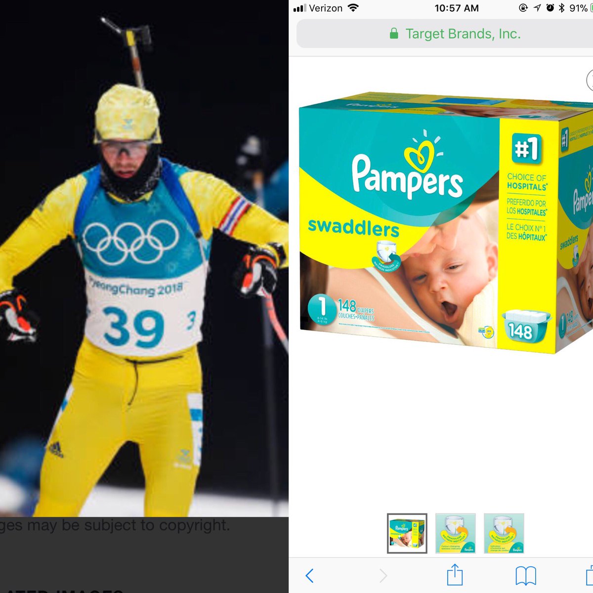 WindyCitySammy's tweet photo. Must be the #mombrain I finally figured out what these Swedish biatholon uniforms reminded me of. #momlife #Olympics2018 https://t.co/TyAfhZd5xZ