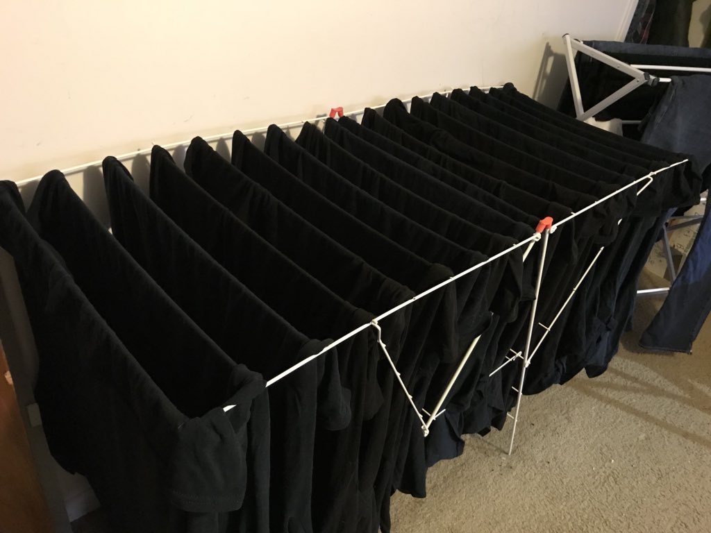 PaulKinsman's tweet photo. Rock and roll laundry day #blackisslimming https://t.co/8x3NWaXDZR