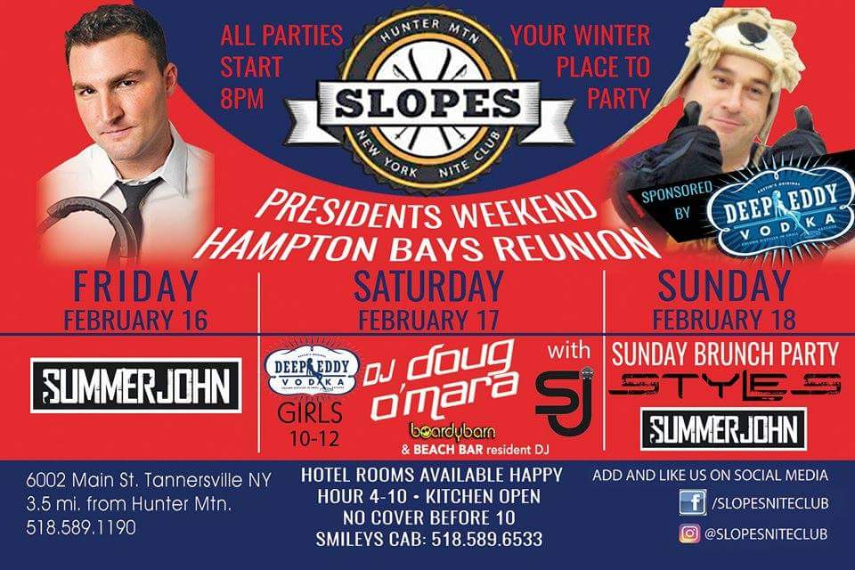 SlopesNiteClub's tweet photo. The party continues tonight at Slopes!! @DJDougNY and SUMMERJOHN in the booth! #huntermountain #slopesniteclub #slopesnightclub #pdw #MTVWinterBreak #apresski https://t.co/mwVpylwB8U
