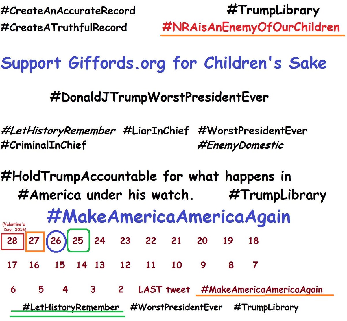Rsyv8071's tweet photo. Please Join my #BandWagon #CreateAnAccurateHistory for #TrumpLibrary
Make certain future generations know the #Truth about @POTUS Don (our @WhiteHouse )
the collusion with @NRA
to allow our #ChildrenUnderAttack
Hold @GOP & @realDonaldTrump accountable
#LetHistoryRemember https://t.co/tEmXmHtU7t