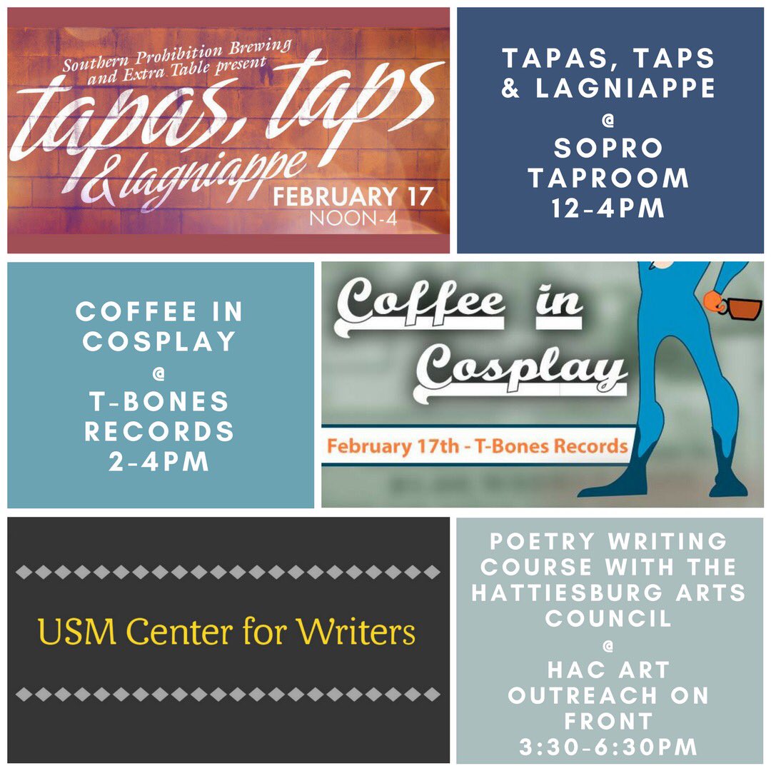 HburgDowntown's tweet photo. Get out the house and #getDowntown this afternoon!
#TapasTapsLagniappe #craftbeer #extratable
#cosplay #localcoffeeshop
#poetry #localart #artscouncil https://t.co/DKs1kyRZbg