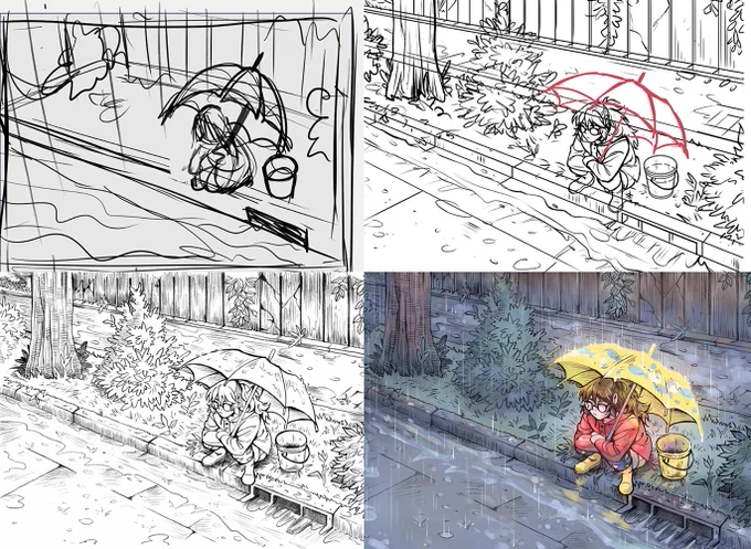 Process of the first panel of The Idols of Solanşehir. Please check out this comic on kickstarter https://t.co/QFP0iWvQcW 