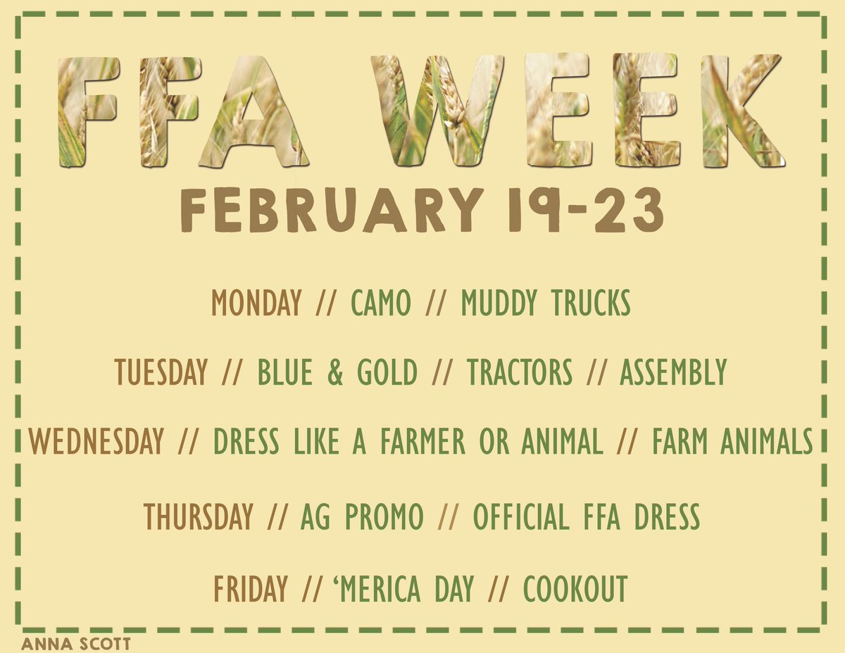 Hey Gators!!  Get your camo, overalls, and blue &amp; gold ready!  Next week is #FFAWeek! 💙💛