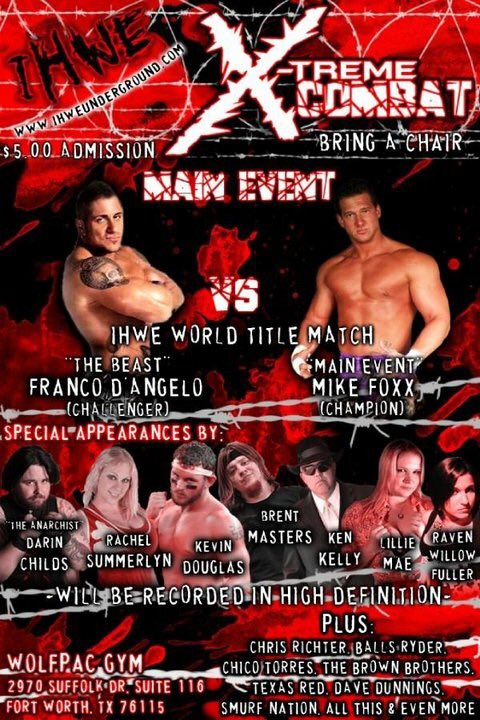 hXcFuller's tweet photo. Celebrating 20 years of @IHWEWrestling @IHWE20. #XtremeCombat 2010. @Darin_Childs made his #IHWE debut. The Anarchist and I shook hands for the 1st time ever! https://t.co/xcl5EDdxDQ