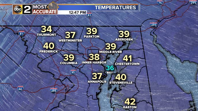 WeatherErik's tweet image. Oh where oh where will the infamous rain/snow line set up. I-95 East looks to be the suspected area . The sun is fading and the storm arrives with it's mixed bag of tricks later on. #SpringToWinter @ABC2NEWS @ABC2Weather #mdwx