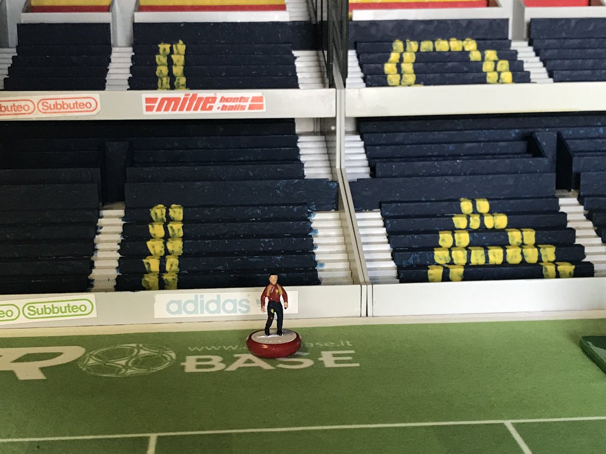 ACSLdirector's tweet photo. #WestEndKop 2/3rds done ✅. Scoreboard installed ✅. I’m beginning to like the feel of this ground. #Subbuteo #SubbuteoLovers #SubbuteoStadiumProject @Subbuteo_NI @ProjectSubbuteo @garagesoccer @SubbuteoCollect @subbuteolegends @SReviresco @SubbuteoArt @NonLeagueUSA https://t.co/gT0l3R92vJ