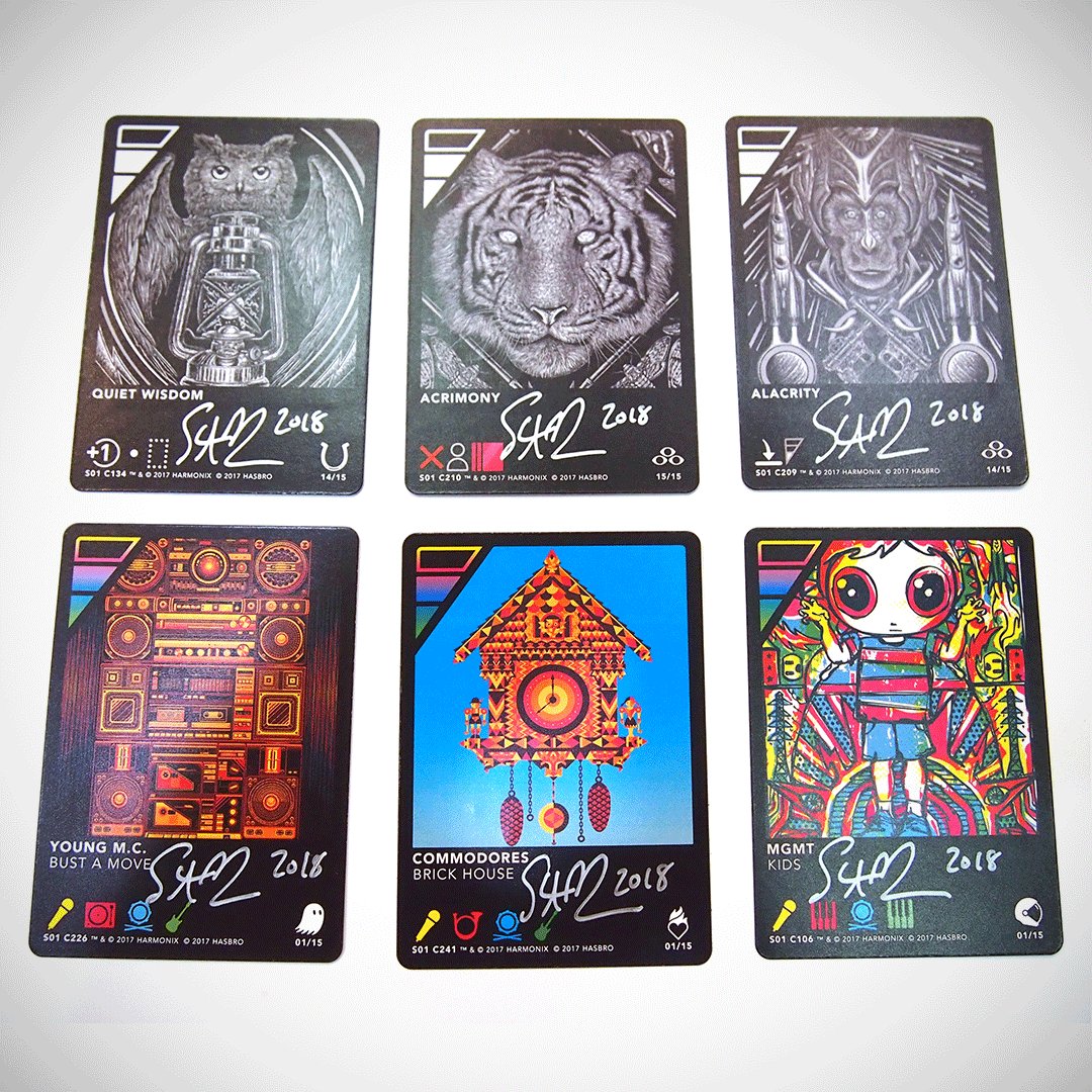 ToddSlaterART's tweet photo. Anyone playing @dropmixgame?  They licensed a bunch of art for playing cards that go with the game. People have been sending them to me to sign and I'm always cool to do that. https://t.co/eEWesResqW
