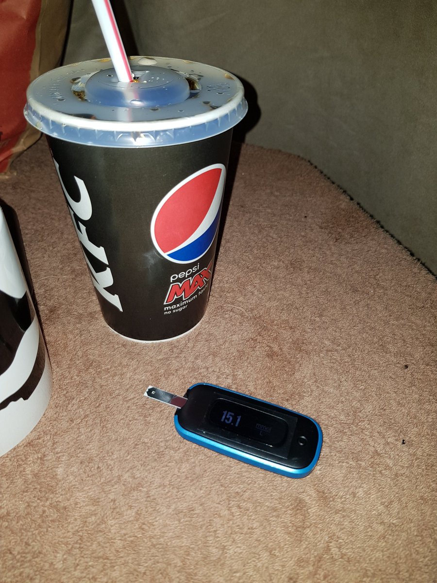 Kfc doing a good job of fucking my blood sugar up . This supposed be Pepsi max that I asked for . Good job I checked . #t1diabetic  #kfc