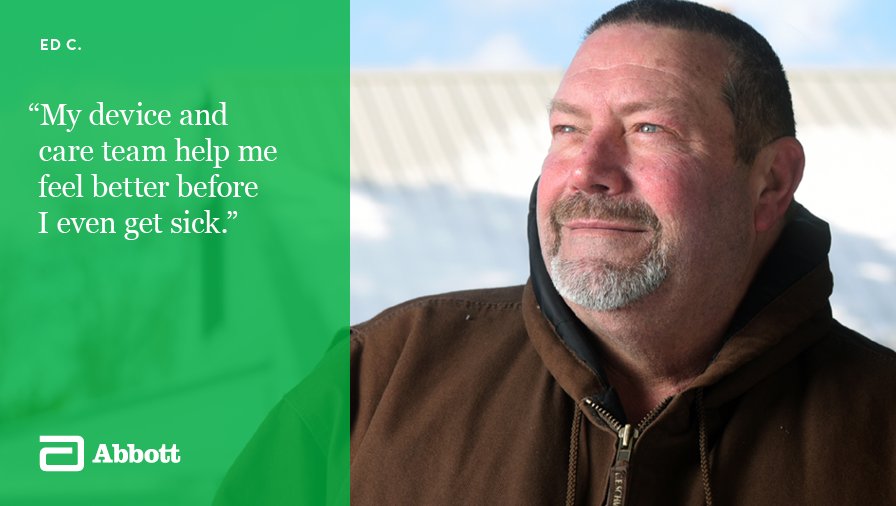 AbbottGlobal's tweet photo. This Heart Failure Awareness Week we celebrate Ed, who now spends less time in the hospital and more time with his family, something he once thought was out of reach. #HFWeek2018 https://t.co/LXWB5Ps1gS